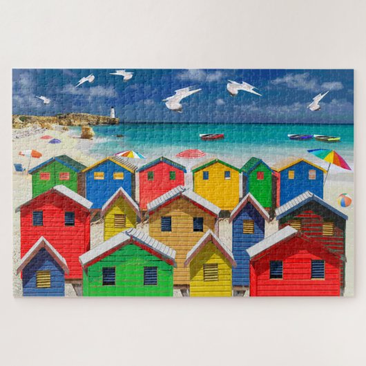 Beach Theme Beach Hut Jigzaag Puzzle Legpuzzel (Horizontaal)