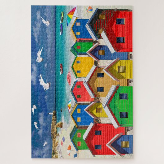 Beach Theme Beach Hut Jigzaag Puzzle Legpuzzel (Verticaal)