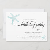 Beach Theme Birthday Party Invitation Kaart (Voorkant)