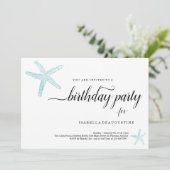 Beach Theme Birthday Party Invitation Kaart (Staand voorkant)