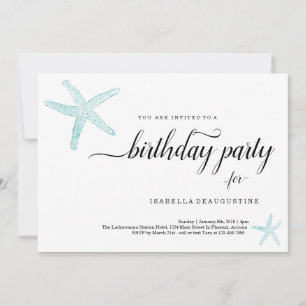 Beach Theme Birthday Party Invitation Kaart