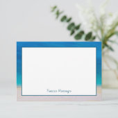 Beach Theme Blue Zee Ocean Decorative Photo Simple Bedankkaart (Staand voorkant)