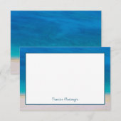 Beach Theme Blue Zee Ocean Decorative Photo Simple Bedankkaart (Voorkant / Achterkant)