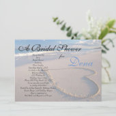 Beach Theme Bridal Shower Uitnodiging (Staand voorkant)