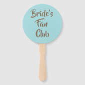 Beach Theme Bride's Fan Club Bridesmaid Name Handwaaier (Voorkant)