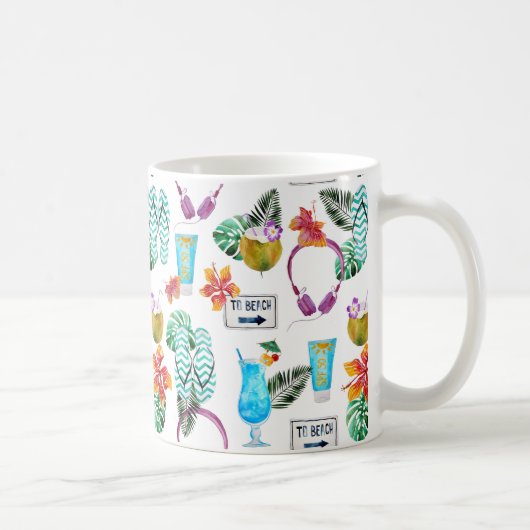 Beach Theme Coffee Cup Koffiemok (Rechts)