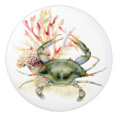 Beach Theme Crab Art Keramische Knop (Voorkant)
