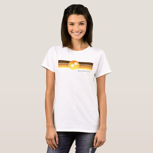 Beach Theme Dames Bovenkant T-shirt (Voorkant volledig)