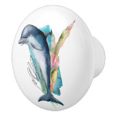 Beach Theme Dolphin Waterverf Art Ceramic Knob. Keramische Knop (Rechts)