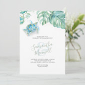 Beach Theme Engagement Party nodigt Waterverf uit (Staand voorkant)