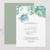 Beach Theme Engagement Party nodigt Waterverf uit (Voorkant / Achterkant)