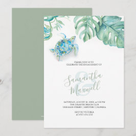 Beach Theme Engagement Party nodigt Waterverf uit