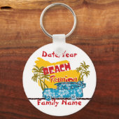 Beach Theme Family Reunion Persoonlijke Sleutelhan Sleutelhanger (Voorkant)