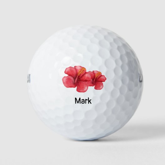 Beach Theme Hibiscus Hawaii Flower Golf Balls Golfballen (Voorkant)