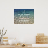 Beach Theme Instagram Foto's Hashtag Weddenschap Poster (Keuken)