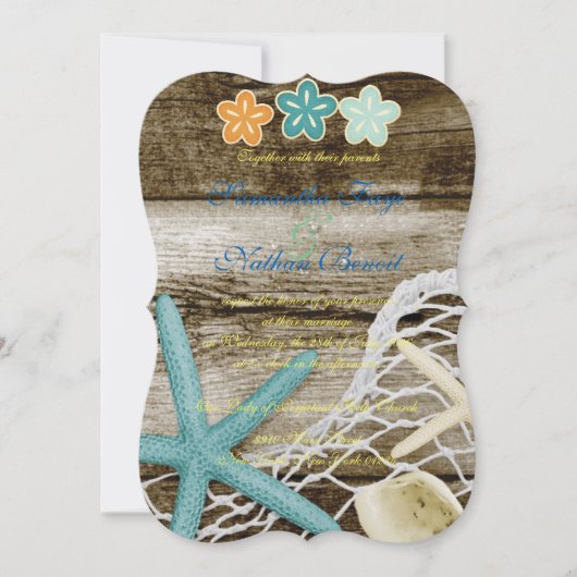 BEACH THEME INVITATIE KAART (Voorkant)