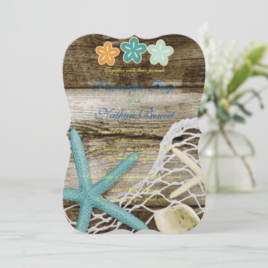 BEACH THEME INVITATIE KAART (Staand voorkant)