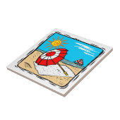 Beach Theme keramische tegel Tegeltje (Zijkant)