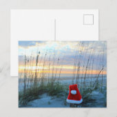 Beach Theme kerstpostkaart Feestdagenkaart (Voorkant / Achterkant)