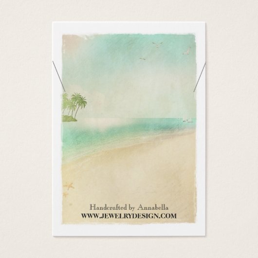 Beach Theme Ketting Holder Custom Jewelry Kaart (Voorkant)