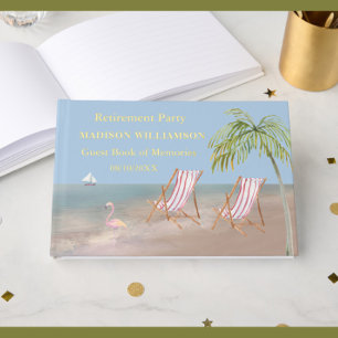Beach Theme Pensioen Party Echt Gouden Folie Gastenboek