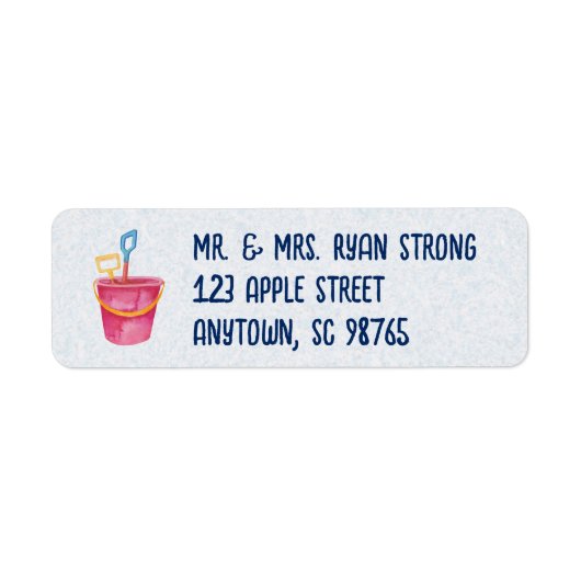 Beach Theme Personalized Return Address Etiket (Voorkant)