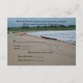 Beach Theme Response Card - Landscape RSVP Kaartje