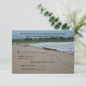 Beach Theme Response Card - Landscape RSVP Kaartje (Staand voorkant)