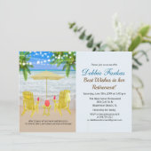Beach Theme Retirement Lounge stoel uitnodiging (Staand voorkant)