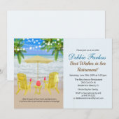 Beach Theme Retirement Lounge stoel uitnodiging (Voorkant / Achterkant)