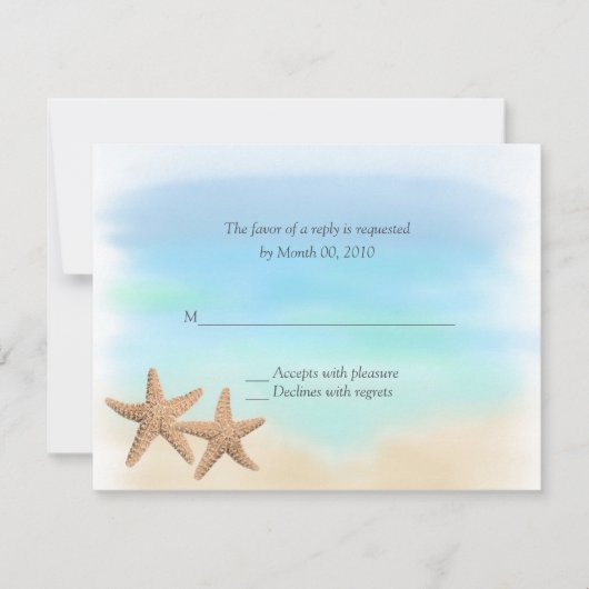 Beach Theme RSVP-kaarten RSVP Kaartje (Voorkant)