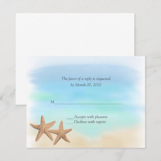 Beach Theme RSVP-kaarten RSVP Kaartje (Voorkant / Achterkant)