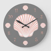 Beach Theme Scallop Shell Grote Klok (Voorkant)