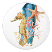Beach Theme Seahorse Waterverf Art keramische Knoo Keramische Knop (Voorkant)