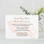 Beach Theme Seashell Weddenschap Kaart (Staand voorkant)