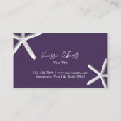 Beach Theme Seashells Elegant Deep Paars Visitekaartje (Achterkant)
