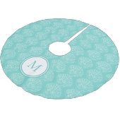 Beach Theme Shell Monogram Turquoise Kerstboom Rok (Gekanteld)