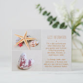 Beach Theme Starfish and Heart Weddenschap Info Informatiekaartje (Staand voorkant)
