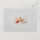 Beach Theme Starfish and Heart Weddenschap Info Informatiekaartje (Achterkant)