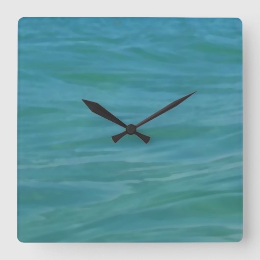 Beach Theme Tropical Blue Green Aquamarine Waves Vierkante Klok (Voorkant)