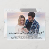 Beach Theme Verloving Aankondiging Foto Briefkaart (Voorkant / Achterkant)