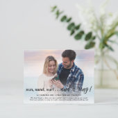 Beach Theme Verloving Aankondiging Foto Briefkaart (Staand voorkant)