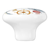 Beach Theme Waterverf Pattern Ceramic Knob. Keramische Knop (Zijkant)