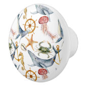 Beach Theme Waterverf Pattern Ceramic Knob. Keramische Knop (Rechts)