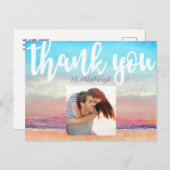 Beach Theme Weddenschap Bedankt Briefkaart (Voorkant / Achterkant)