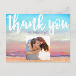 Beach Theme Weddenschap Bedankt Briefkaart