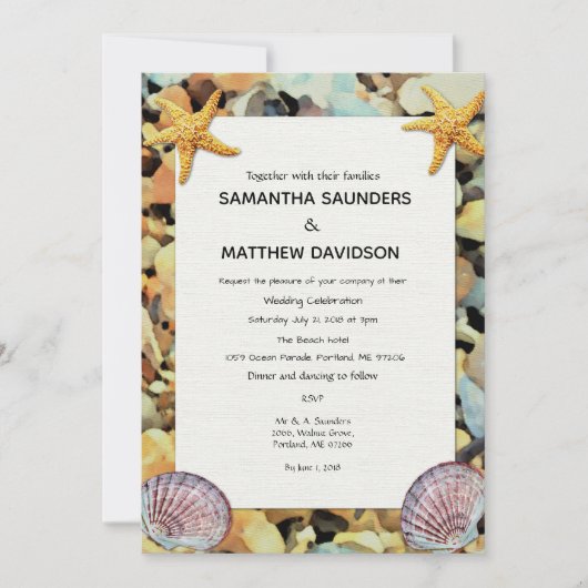 Beach Theme Weddenschap Kaart (Voorkant)