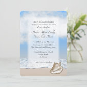 Beach Theme Weddenschap Kaart (Staand voorkant)