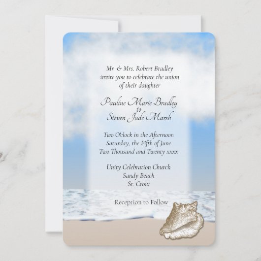 Beach Theme Weddenschap Kaart (Voorkant)