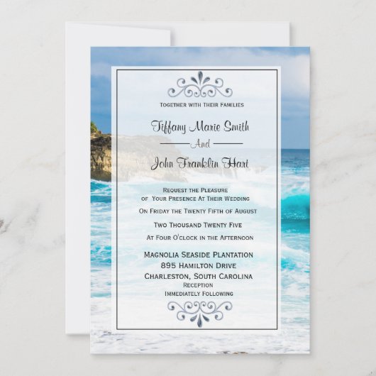 Beach Theme Weddenschap Kaart (Voorkant)